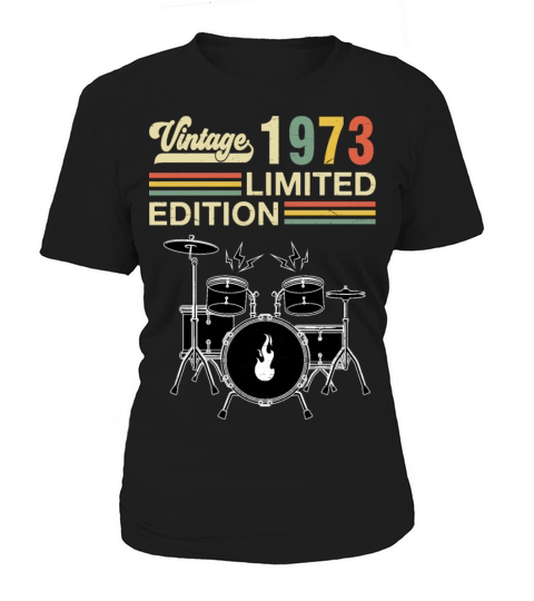 Vintage 1973 Drums 50th Birthday Drummer Women's T-Shirt