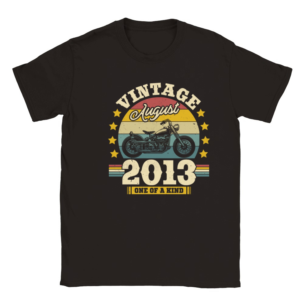 Vintage August 2013 10th Birthday Gift Classic Kids Crewneck T-shirt