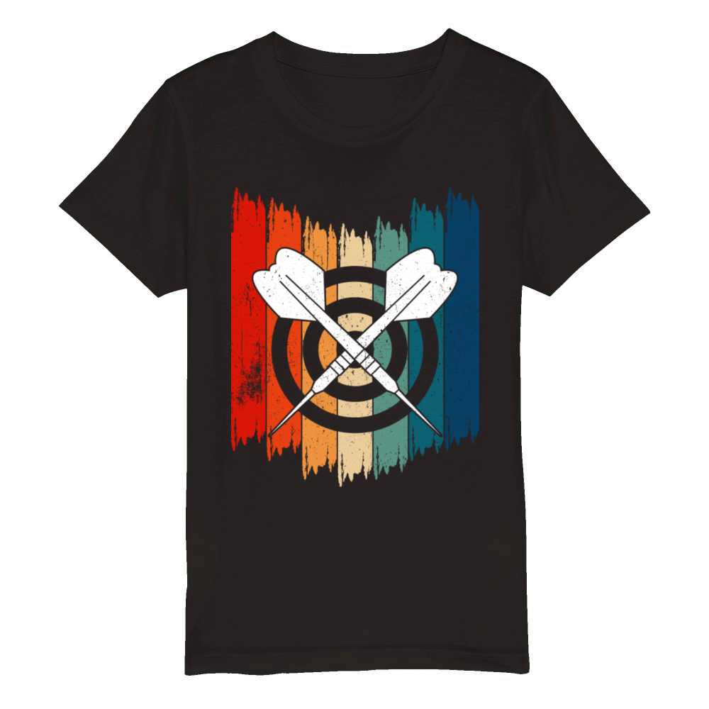 Vintage Darts Retro Darts And Dartboard Organic Kids Crewneck T-shirt
