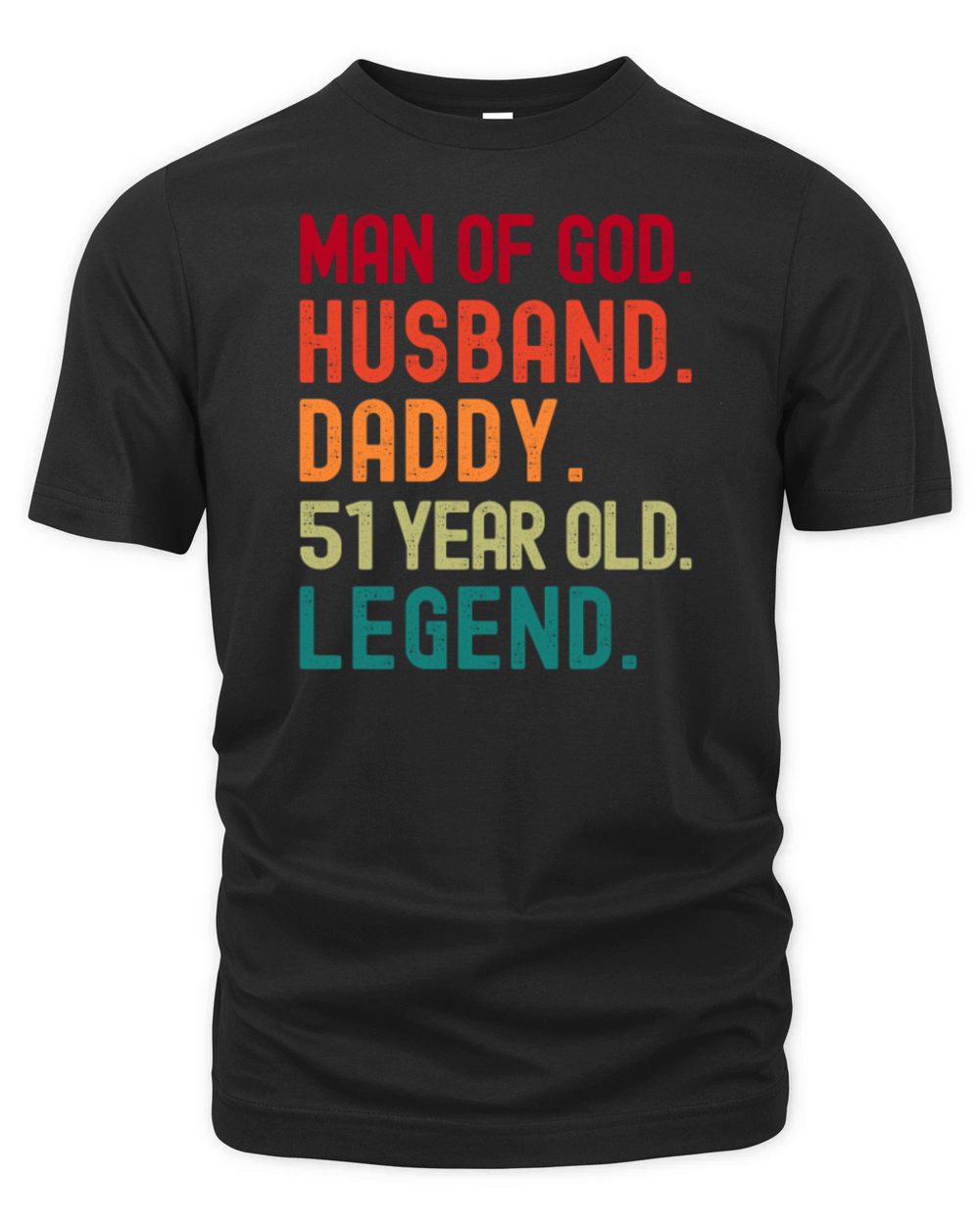 Man of God Husband Dad Vintage 51st Birthday Organic Unisex T-shirt