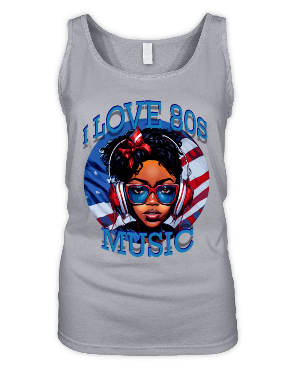 girl usa loves 80s retro music Organic Women's Tank Top
