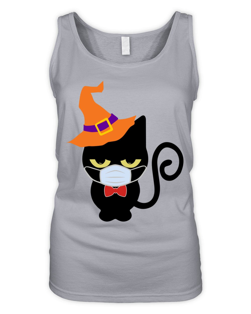 Vintage halloween witch cat Organic Women's Tank Top