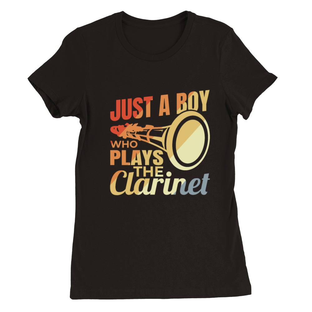 Funny Clarinet Boy Premium Womens Crewneck T-shirt