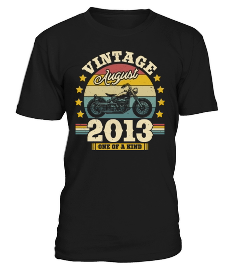 Vintage August 2013 10th Birthday Gift T-Shirt Unisex