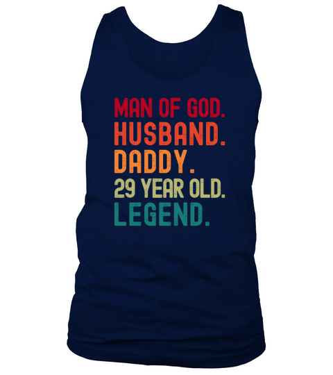 Man of God Husband Dad Vintage 29th Birthday Tank Top Unisex