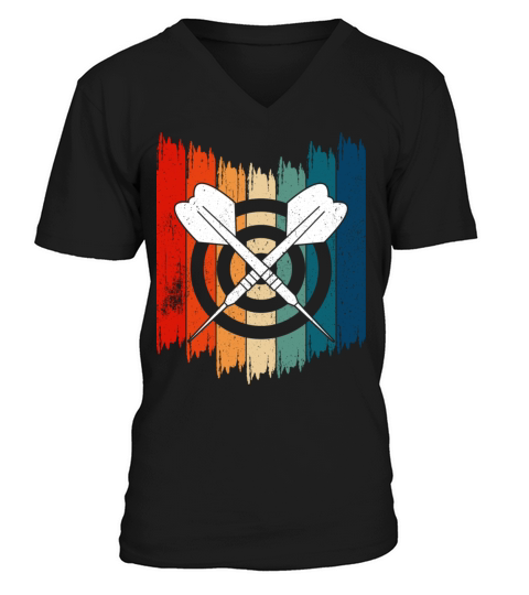 Vintage Darts Retro Darts And Dartboard V-Neck T-shirt