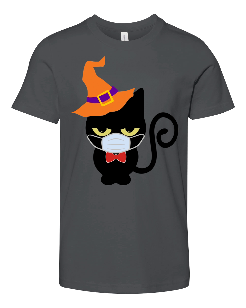 Vintage halloween witch cat Youth Unisex Jersey Tee