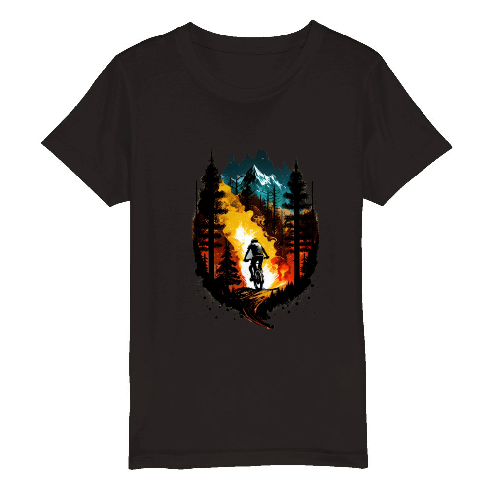 Mountain Bike Shirt gift father hiking sport Organic Kids Crewneck T-shirt