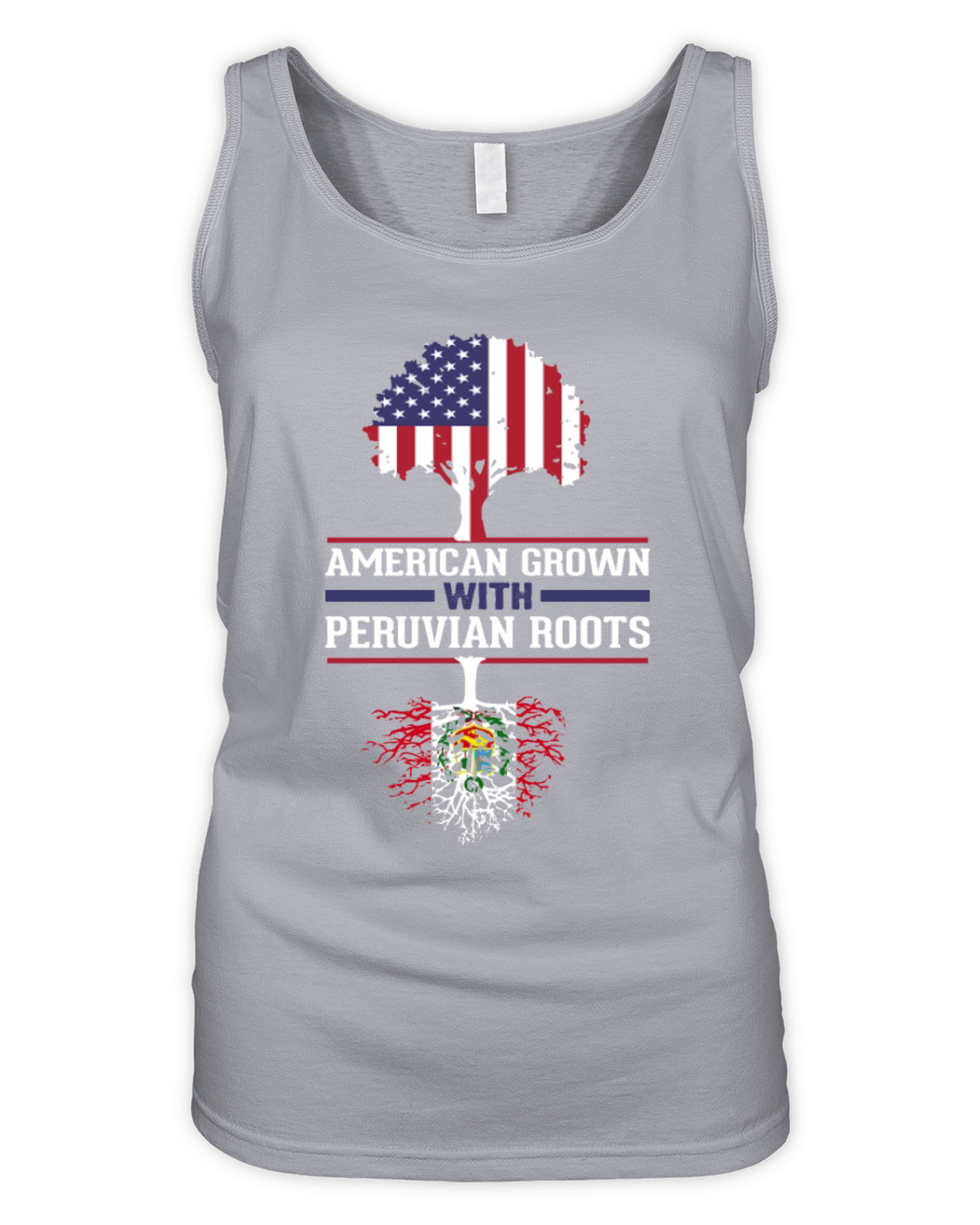 Peruvian American Flag Patriot Roots Organic Women's Tank Top