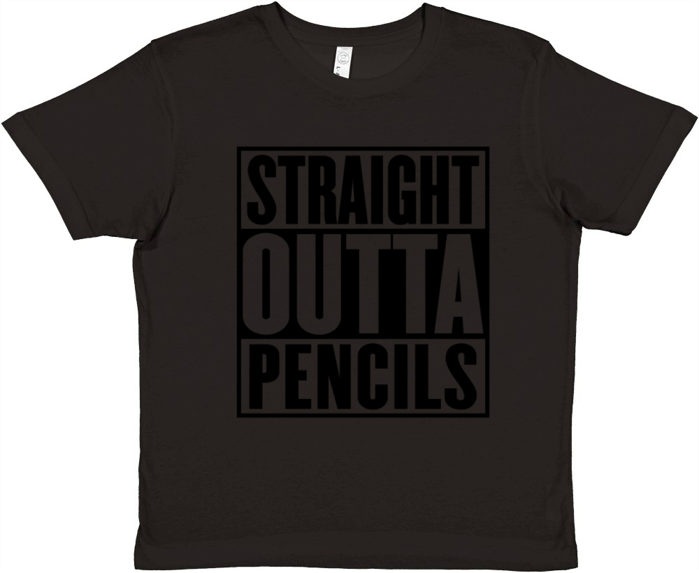 Straight Outta Pencils Graduation Premium Kids Crewneck T-shirt