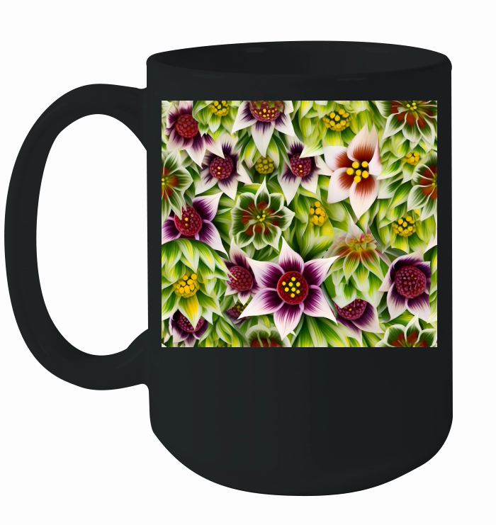 3D Fritillaria meleagris Tumbler Wrap Ceramic Mug