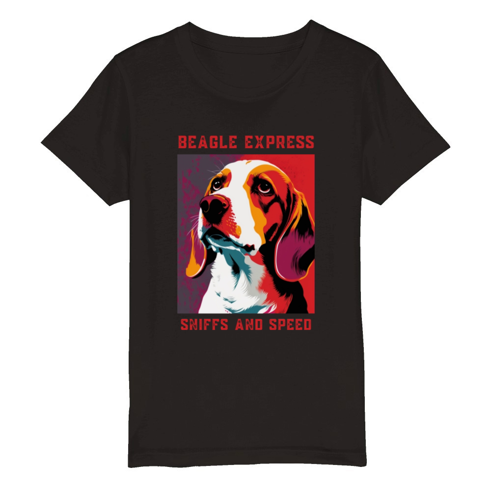 Beagle dog portrait with funny quote Organic Kids Crewneck T-shirt