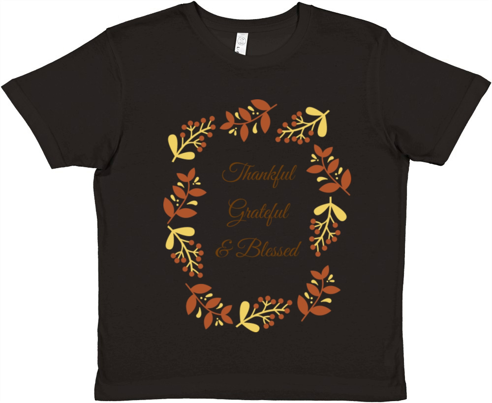 Thankful Grateful And Blessed Premium Kids Crewneck T-shirt