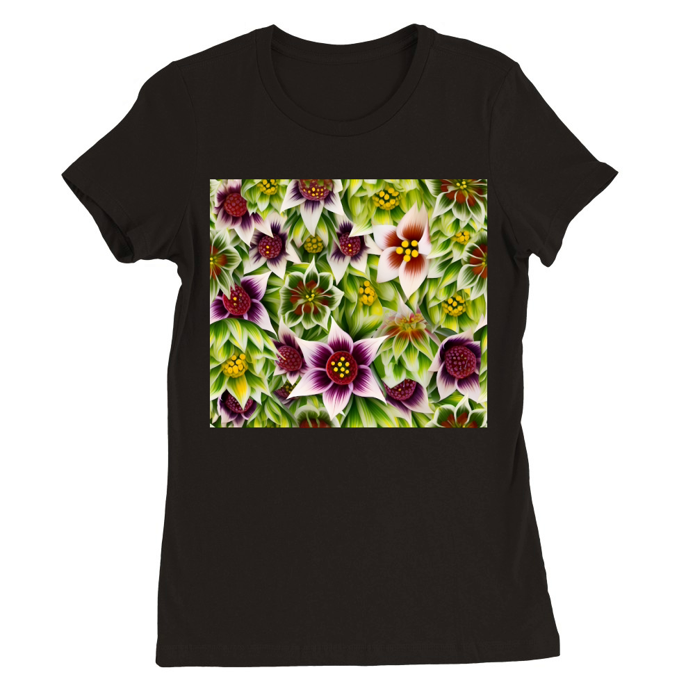 3D Fritillaria meleagris Tumbler Wrap Premium Womens Crewneck T-shirt