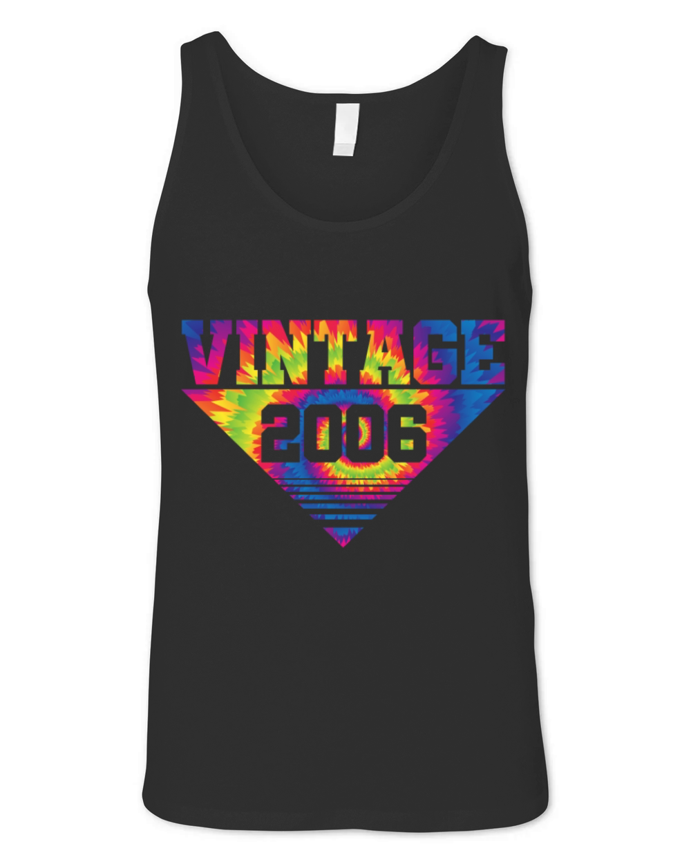 Vintage 2006 Tie Dye Splash Color Triangle Unisex Jersey Tank
