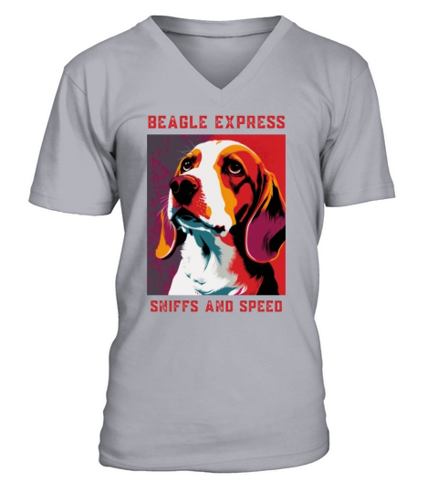 Beagle dog portrait with funny quote V-Neck T-shirt