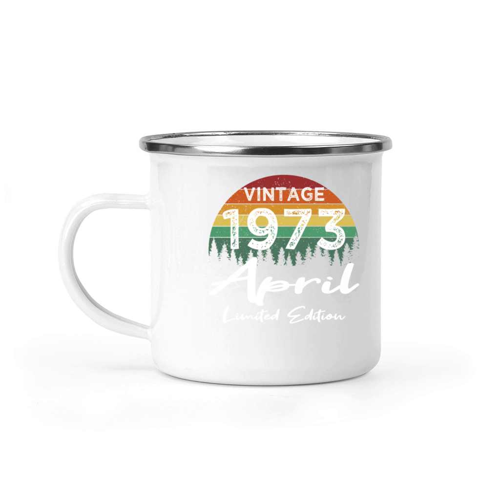 50th birthday april 1973 vintage 1973 Camping Mug