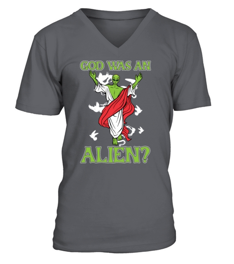 Christian Christianity Funny Alien Jesus V-Neck T-shirt