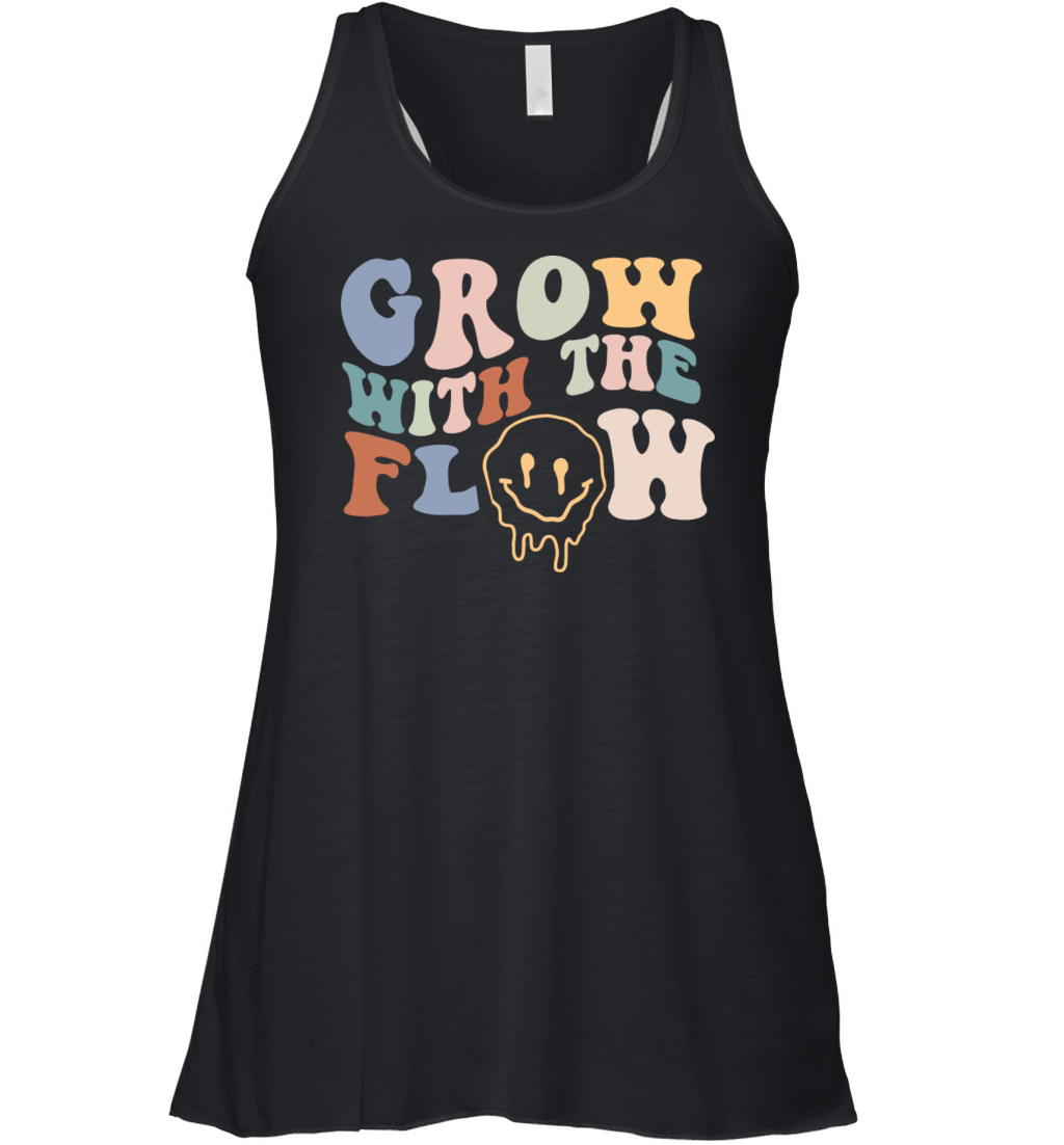 Grow With The Flow 70s Boho Peace Hippie Gift Women's Flowy Tank Top
