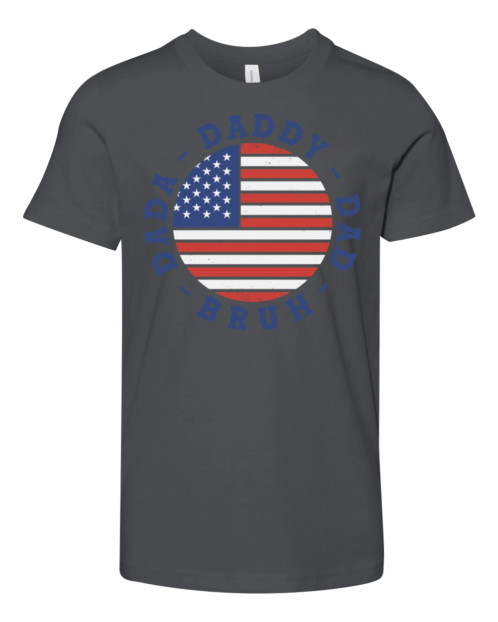 Patriotic Dada Daddy Dad Bruh July 4th USA Flag Youth Unisex Jersey Tee