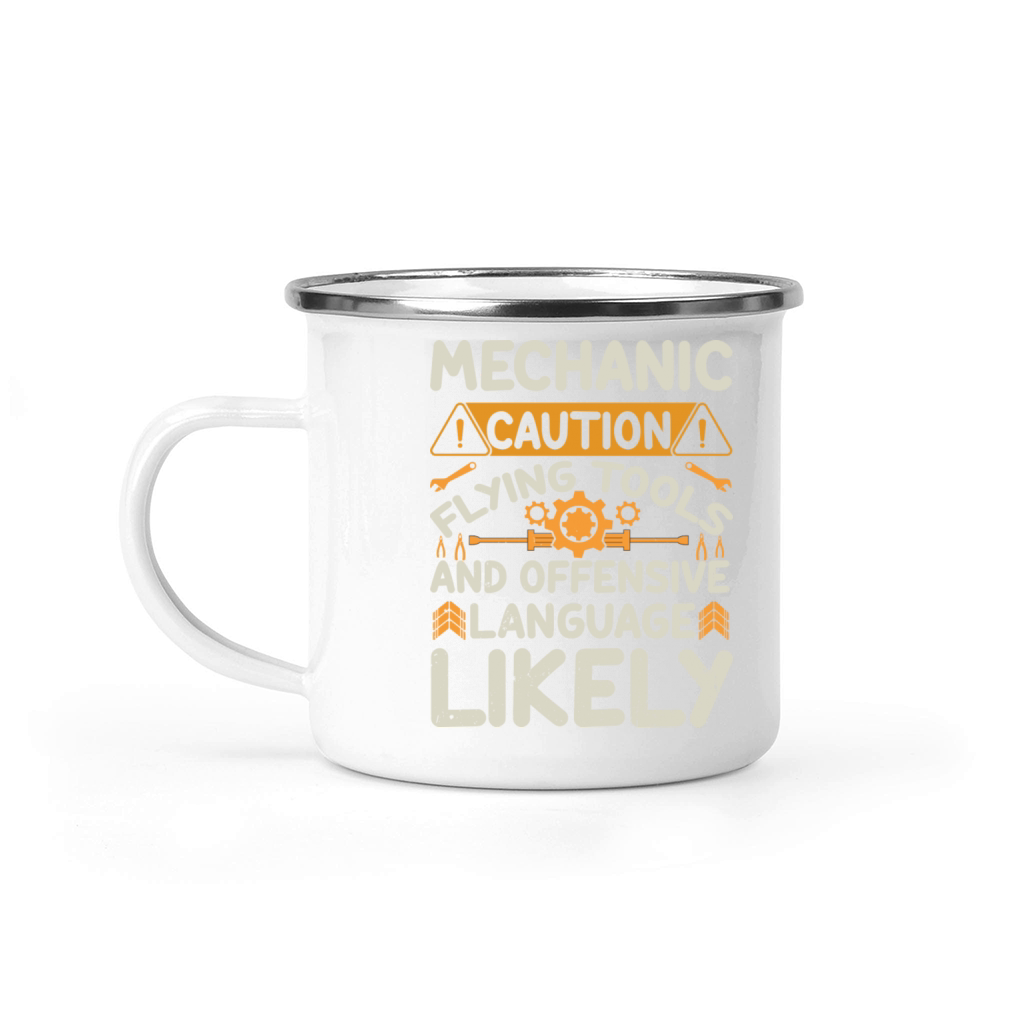 Mechanic Caution Flying Tools Mechanic Engineer Camping Mug
