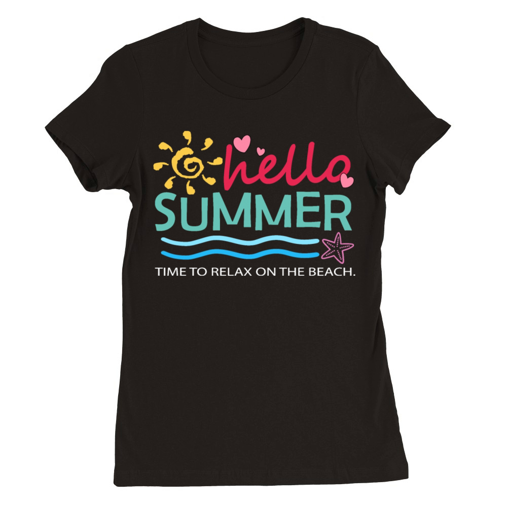 Hello summer Premium Womens Crewneck T-shirt