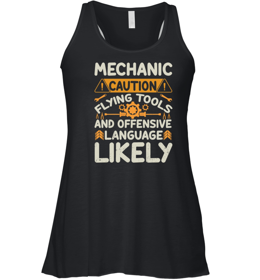 Mechanic Caution Flying Tools Mechanic Engineer Women's Flowy Tank Top