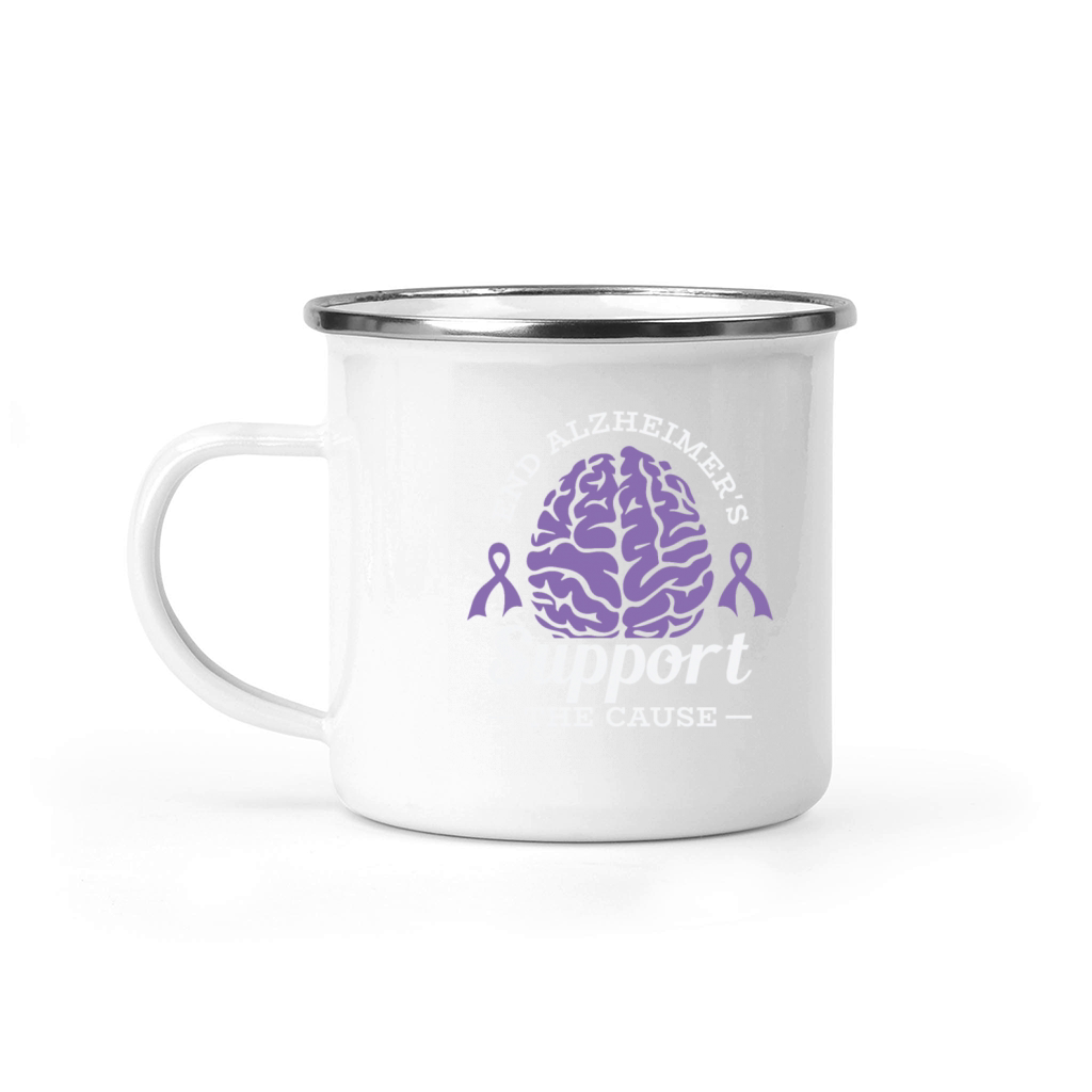 Alzheimers Awareness Purple Ribbon Brain Camping Mug