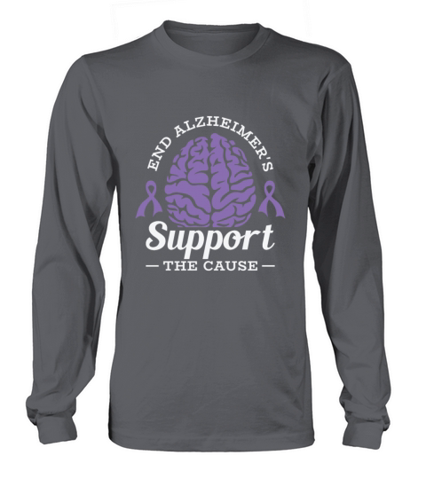 Alzheimers Awareness Purple Ribbon Brain Long sleeved Unisex