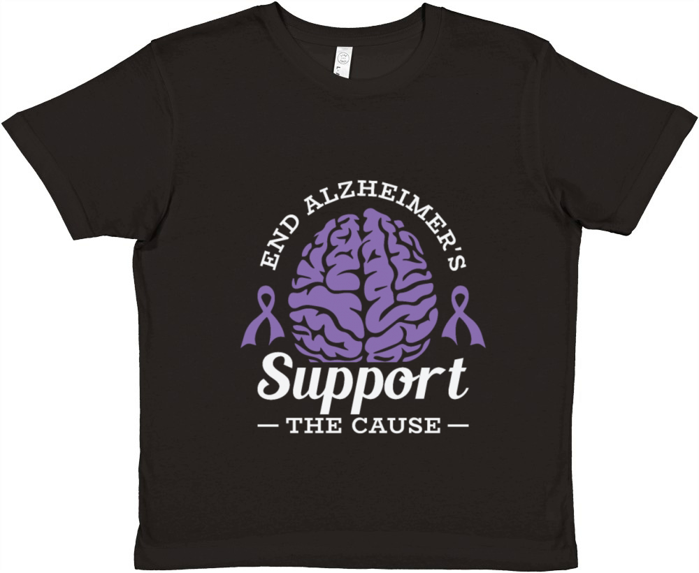 Alzheimers Awareness Purple Ribbon Brain Premium Kids Crewneck T-shirt