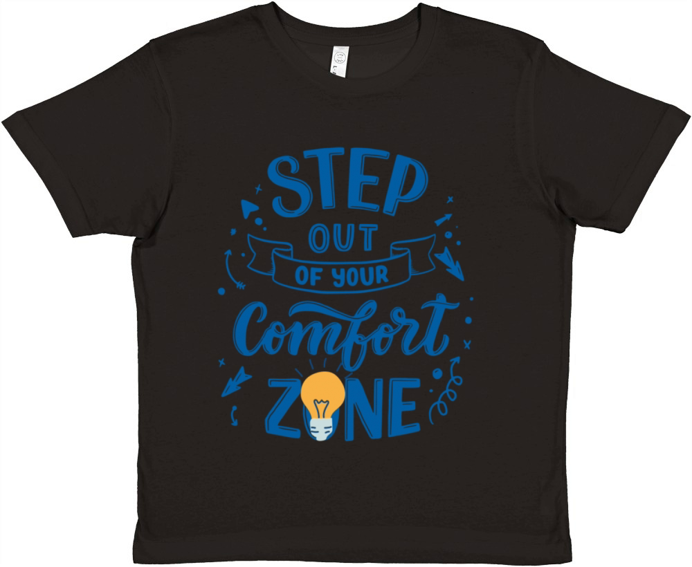 Motivational Quote - Step Out of Comfort Zone Premium Kids Crewneck T-shirt