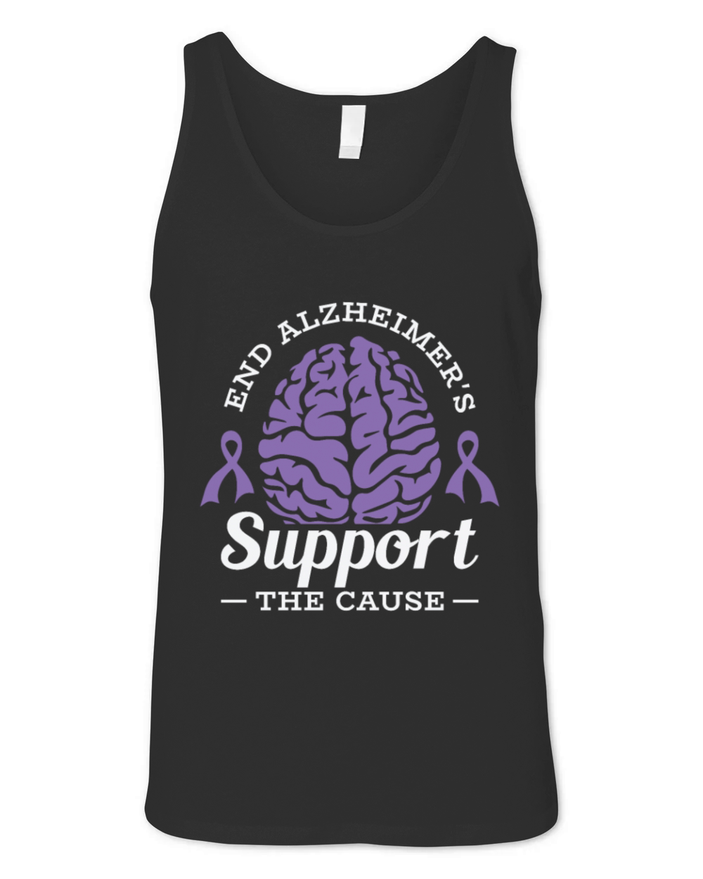 Alzheimers Awareness Purple Ribbon Brain Unisex Jersey Tank