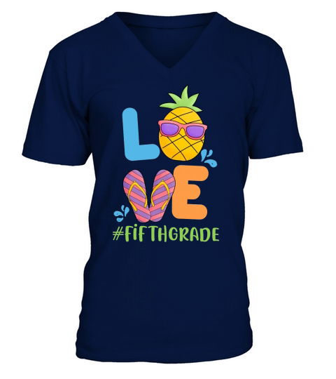 Love Cute Fifth Grade V-Neck T-shirt
