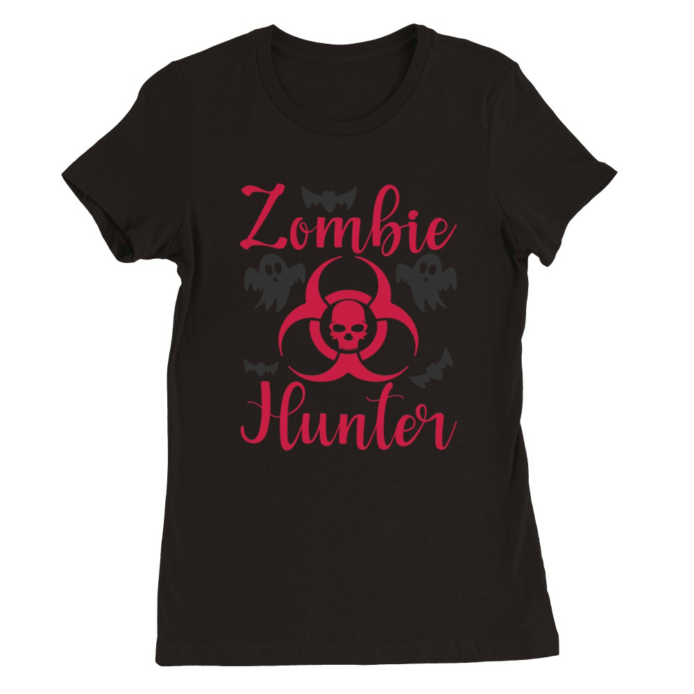 Zombie Hunter Halloween Shirt Cute Deadly Deer Hunting Gift Premium Womens Crewneck T-shirt
