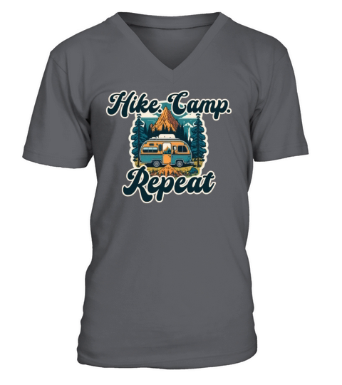 Hike Camp Repeat V-Neck T-shirt