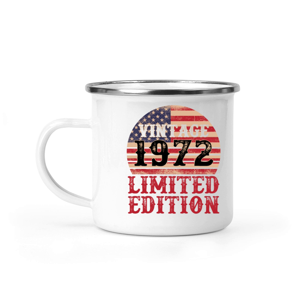 Vintage 1972 Limited Edition American Flag Camping Mug