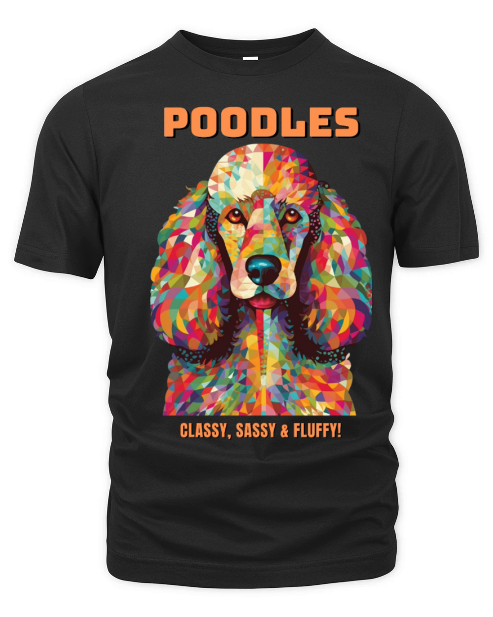 Poodle dog portrait art Organic Unisex T-shirt