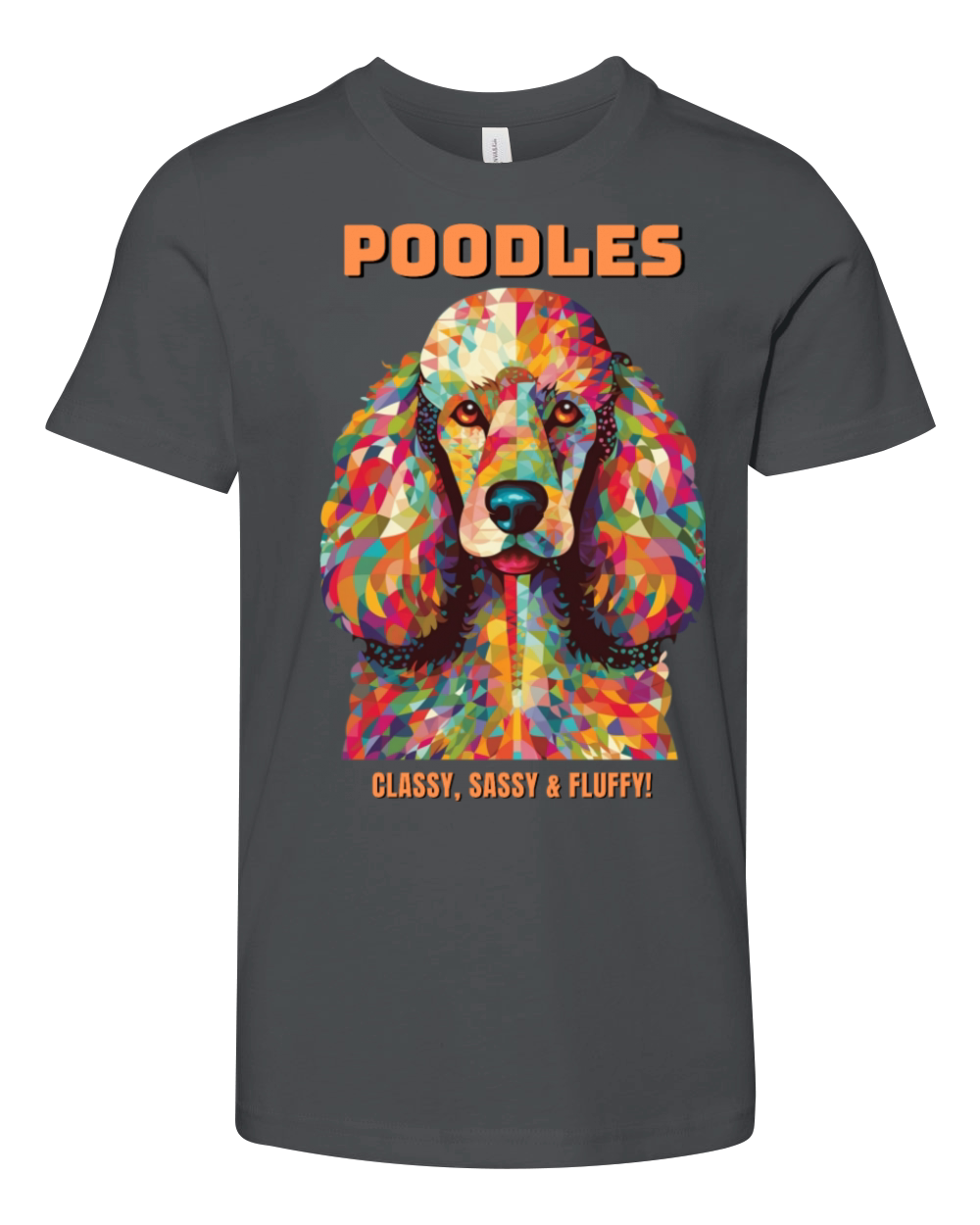 Poodle dog portrait art Youth Unisex Jersey Tee