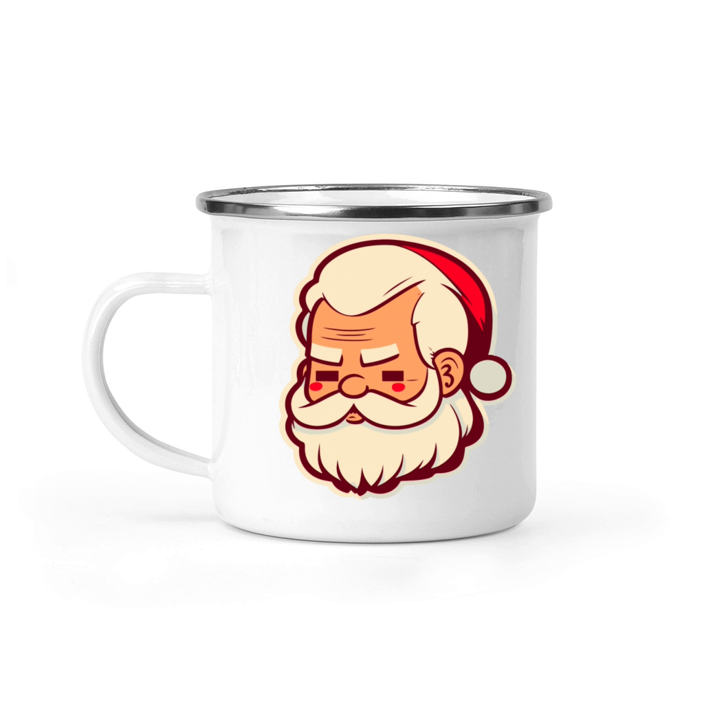 Merry Christmas Vintage Santa Claus Portrait Vector Art Christmas Camping Mug