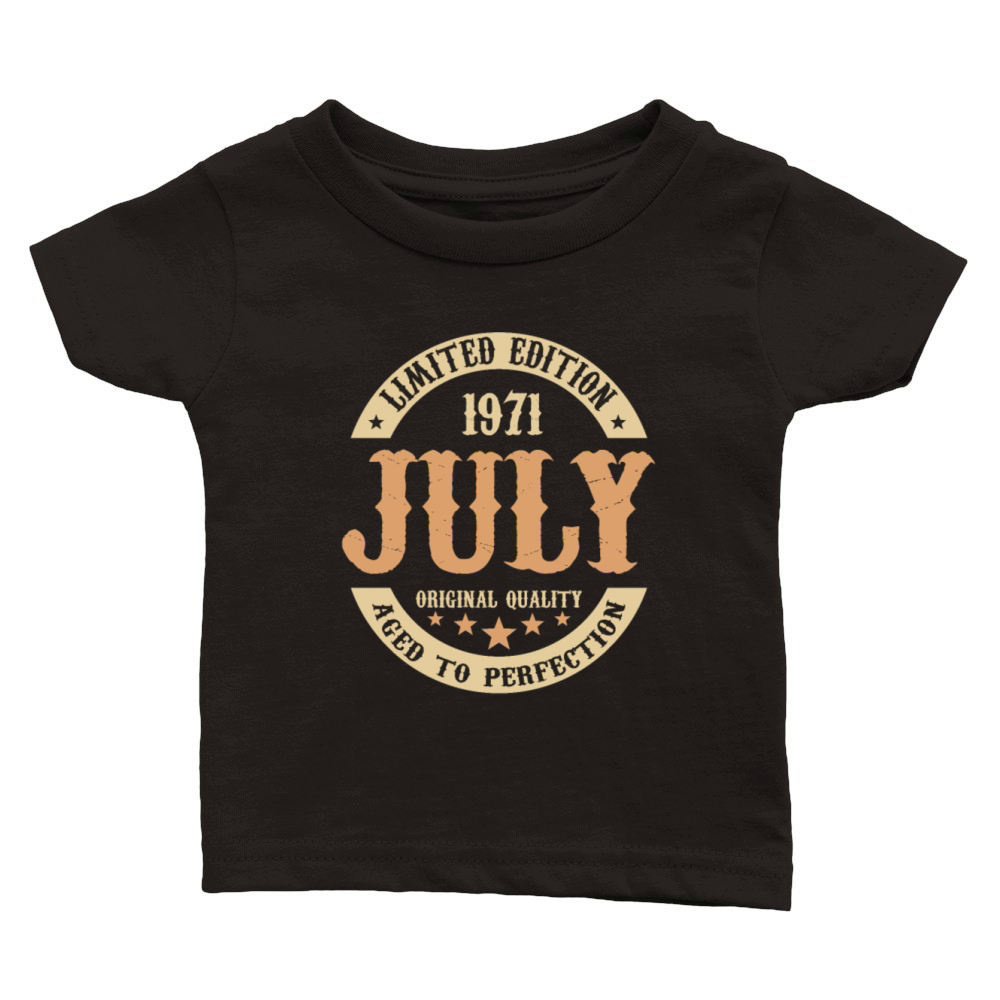 July 1971 Vintage Birthday Present Classic Baby Crewneck T-shirt