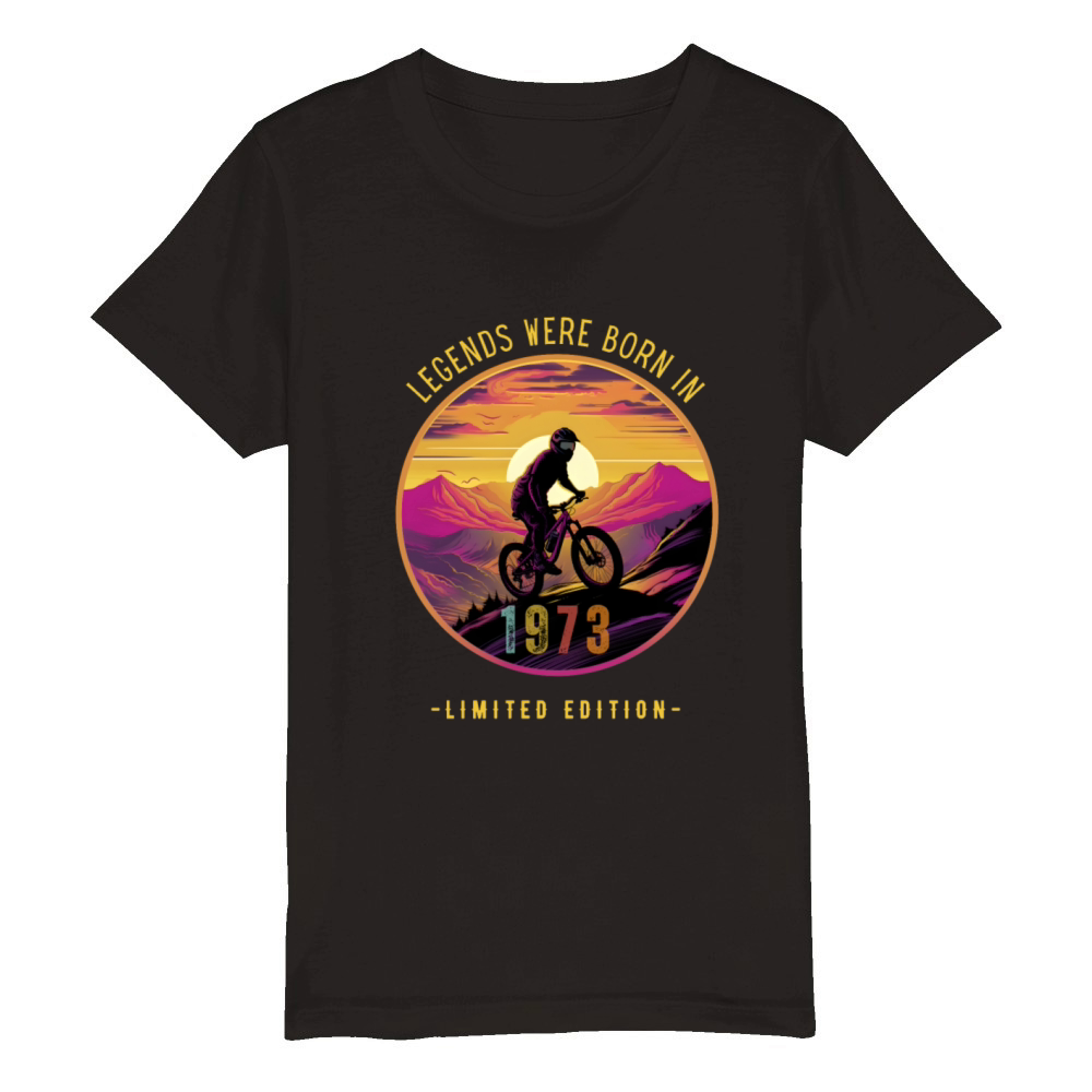 Legends of mountain biking were born in 1973 Organic Kids Crewneck T-shirt