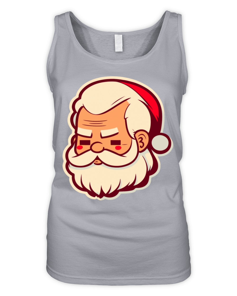 Merry Christmas Vintage Santa Claus Portrait Vector Art Christmas Organic Women's Tank Top