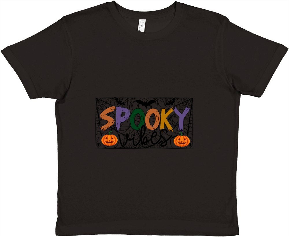 Halloween Sublimation Spooky Vibes Premium Kids Crewneck T-shirt