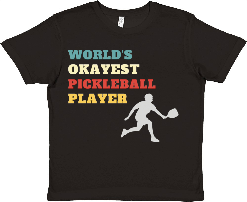 Vintage Retro World s Okayest Pickleball Player Premium Kids Crewneck T-shirt