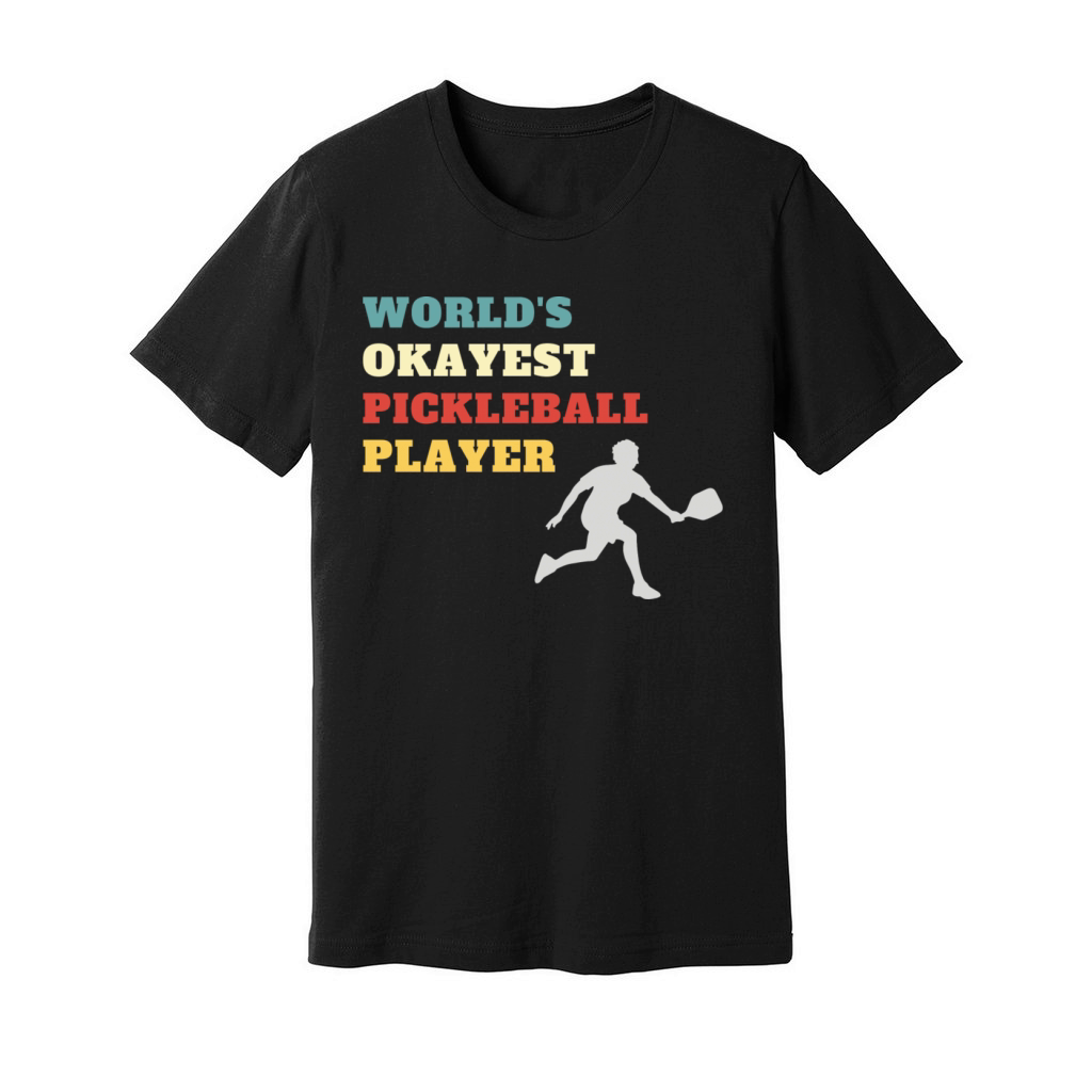 Vintage Retro World s Okayest Pickleball Player Unisex Jersey Tee