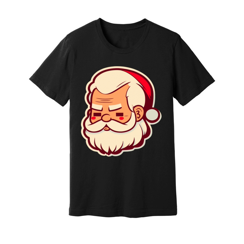 Merry Christmas Vintage Santa Claus Portrait Vector Art Christmas Unisex Jersey Tee