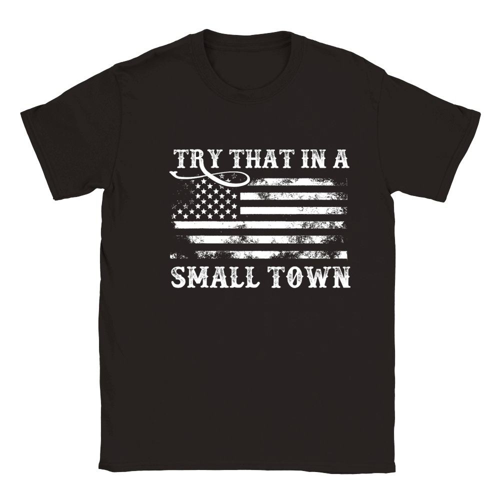 Try That In A Small Town flag Classic Kids Crewneck T-shirt