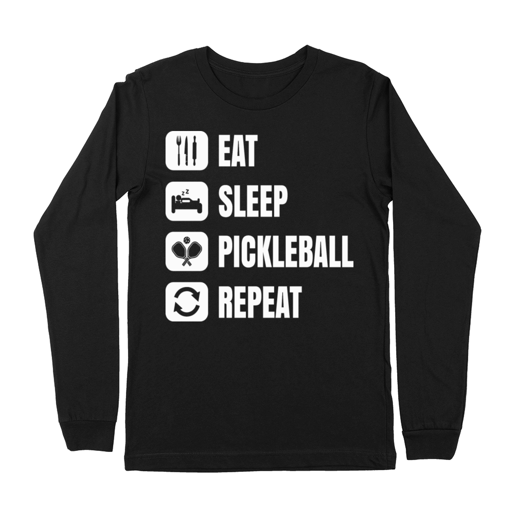 Pickleball Game Eat Sleep Funny Playing Routine Premium Long Sleeve