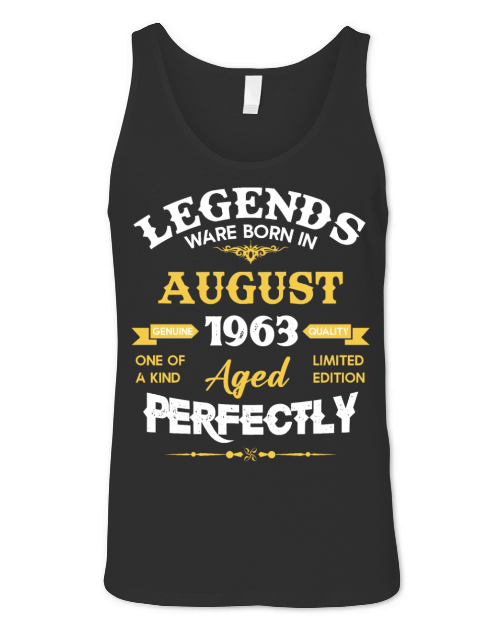 Vintage Aged To Perfection August 1963 Unisex Jersey Tank