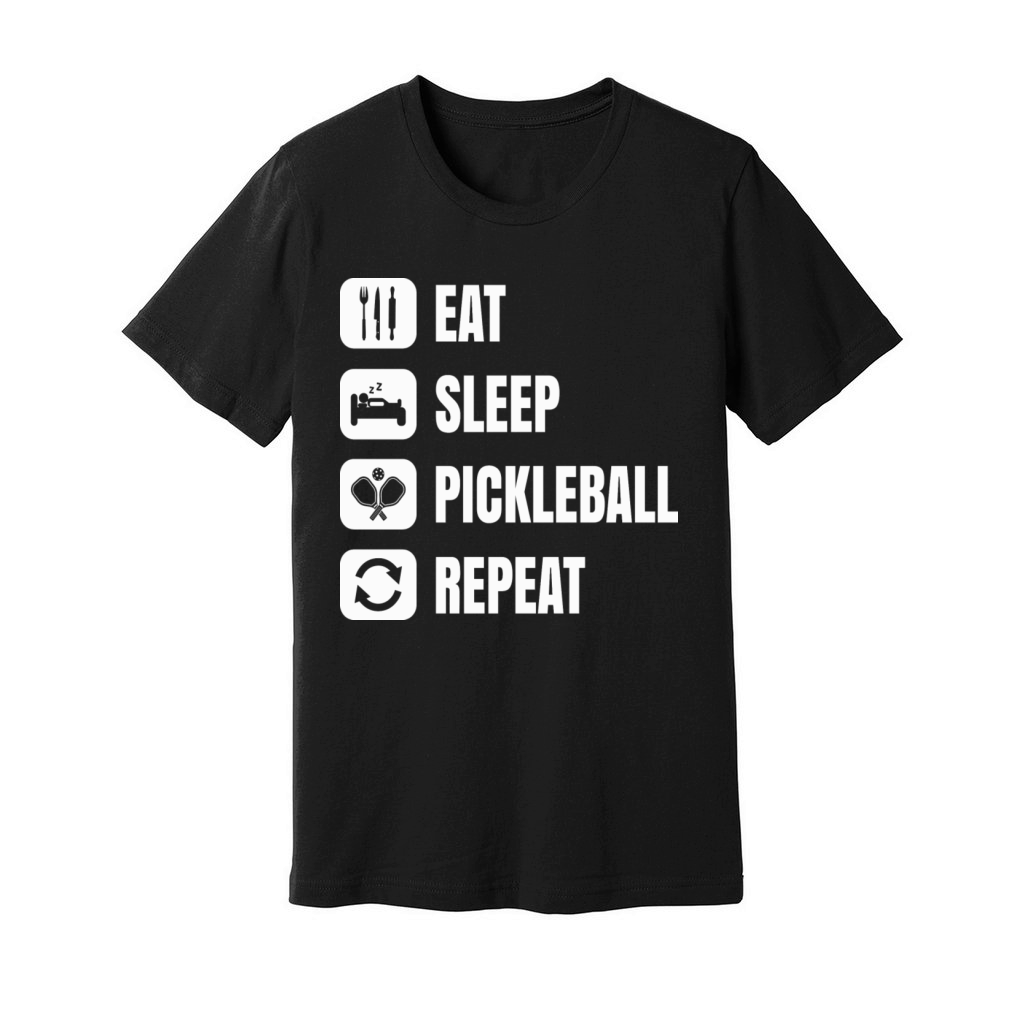 Pickleball Game Eat Sleep Funny Playing Routine Unisex Jersey Tee